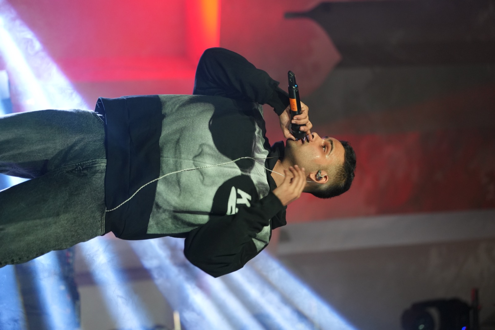 Performer with mic
